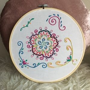 Mandala Handmade Embroidery Wall Hanging 10"